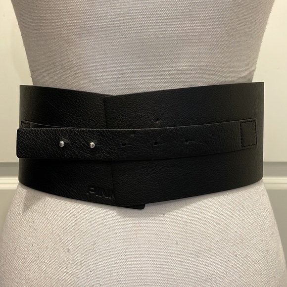 Pinko Wide Black Belt with Silver Studs main image 8